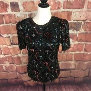 VINTAGE Scala beaded top
